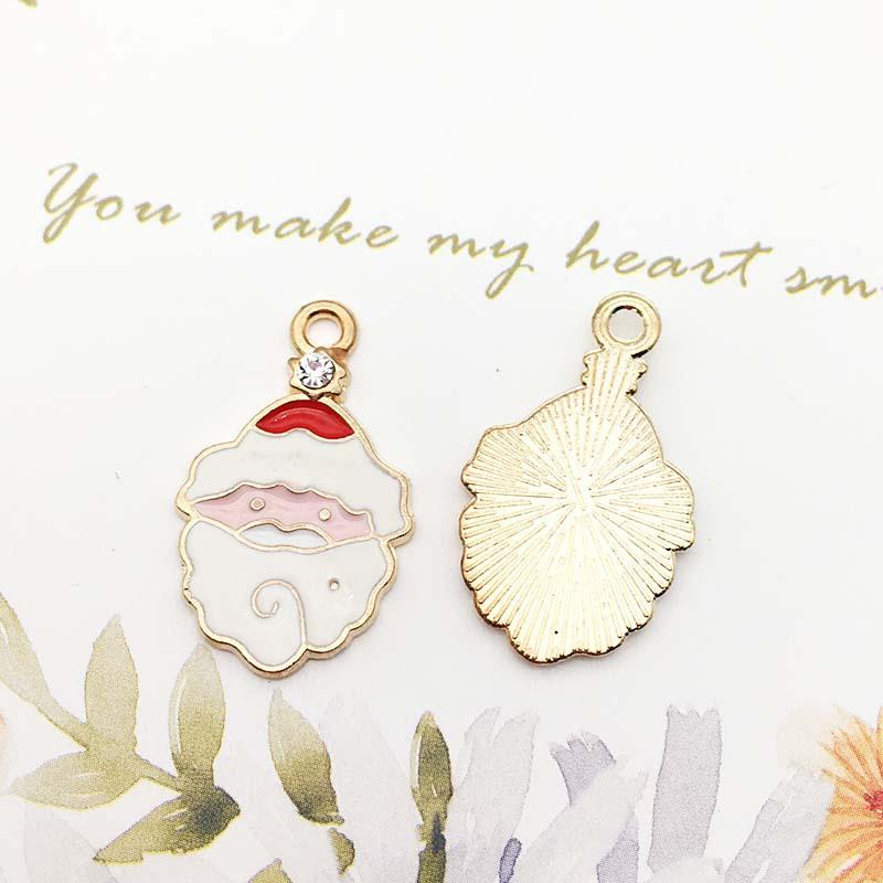 Christmas Oil Drip Alloy Small Pendant Bracelet Necklace Pendant Handmade Diy Material Jewelry Accessories