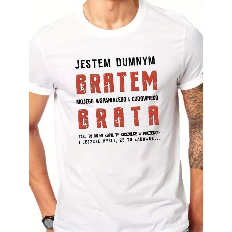 

Мужская повседневная летняя футболка европейского размера с забавным принтом на польском языке, полиэстеровая, с круглым вырезом, коротким рукавом, легкая, дышащая ткань S белый