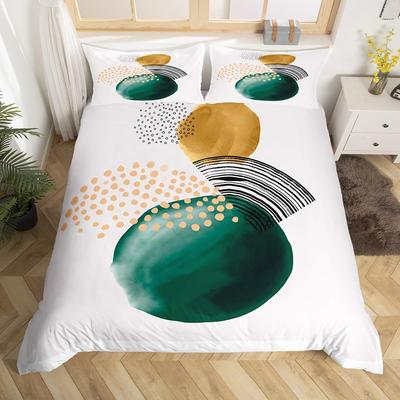 Abstrakte Rote Sonne Geometrische Linien Bettbezug Ästhetische Bettwäscheset Vintage Minimalistisch Bettdeckenbezug Modern Kreis Steppdeckenbezug