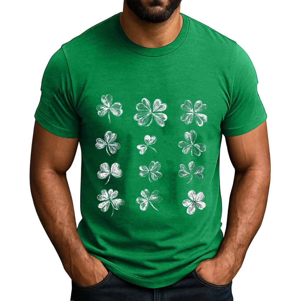 Men's  Popular T-shirt Printed Round Neck Short Sleeve T-shirt