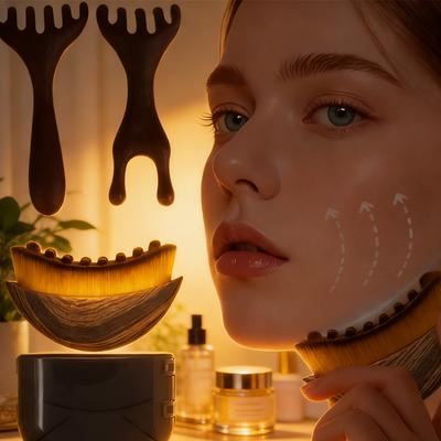 2026 Multi-Functional Facial Dry Brushing Tool - Lymphatic Massage Comb for Cleansing, Contouring & Enhancing Product Absorption