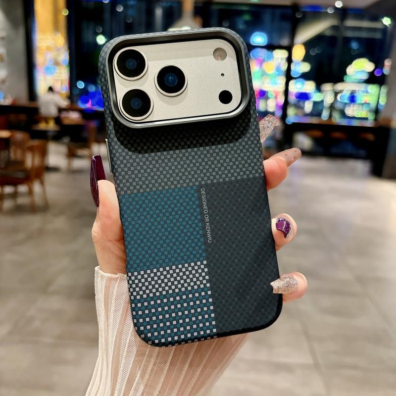 Phone Case IPhone 17 Pro Max 16 15 Carbon Fiber Texture Magnetic Shockproof Protective Cover