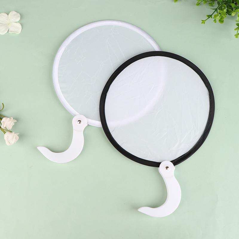 1Pc Portable Foldable Blank Round Fans Simple Summer Mini Handheld Fan Decoration Crafts Diy Dance Painting Decorative Fan