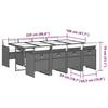 VidaXL Ensemble à manger de jardin et coussins 9 pcs marron poly rotin 3277688