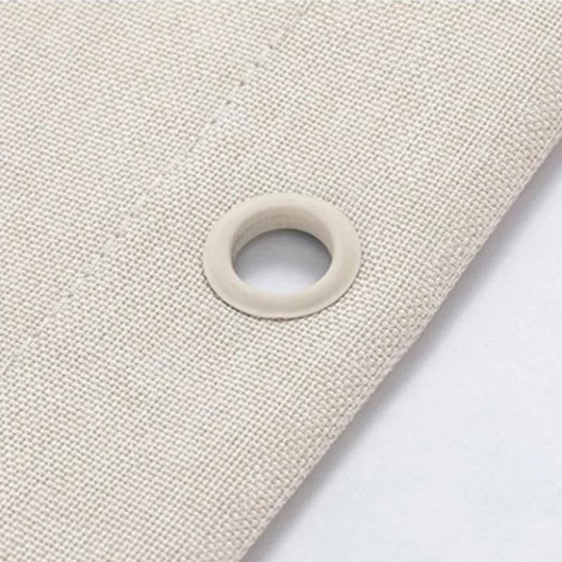 Luxuriöse wasserdichte Duschvorhänge aus Leinen Moderner Stil Badezimmervorhang mit Haken Einfarbig Dickes Gewebe Bad-Trennvorhang