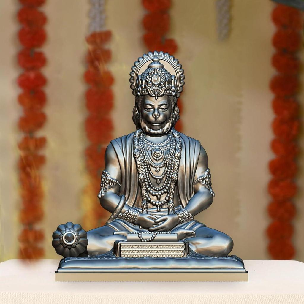 4.5 Inch Bajrangbali Statue with Gada/Hanuman Ji/Sankat Mochan/God Idols for Home/Car Dashboard/Office Desk/Murti for Home Decor/Spiritual