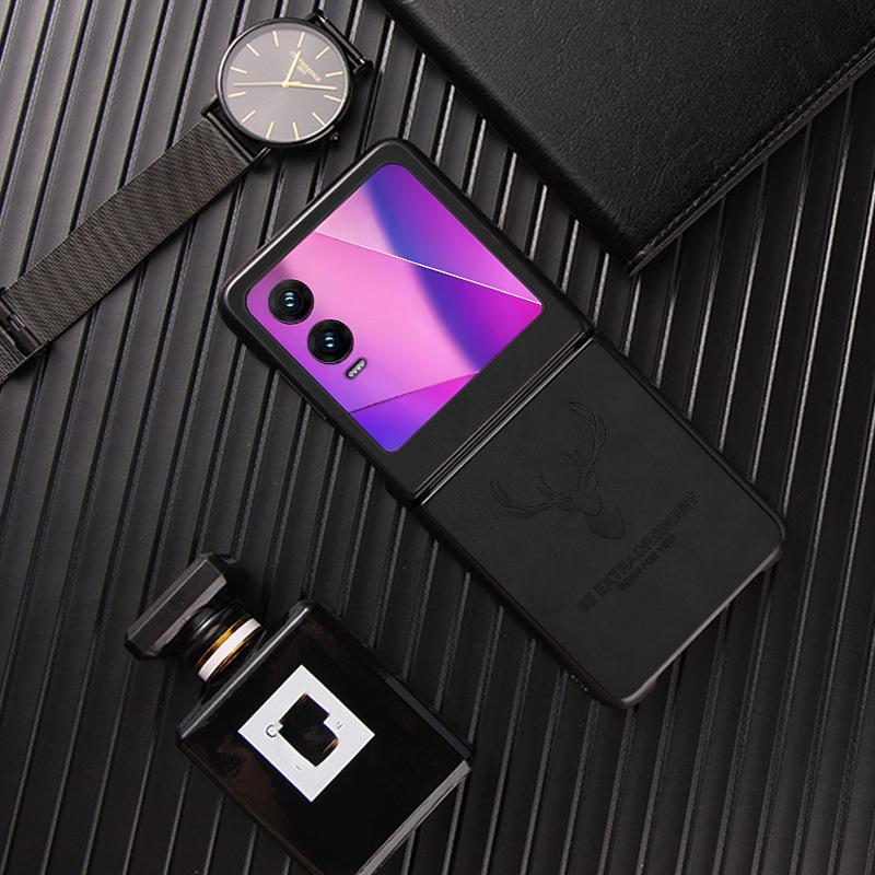 

Для Infinix Zero Flip кожаный противоударный чехол для телефона для Infinix Zero Flip мультяшный олень голова кобура защитный чехол для INFINIX Zero Flip For Infinix Zero Flip чёрный