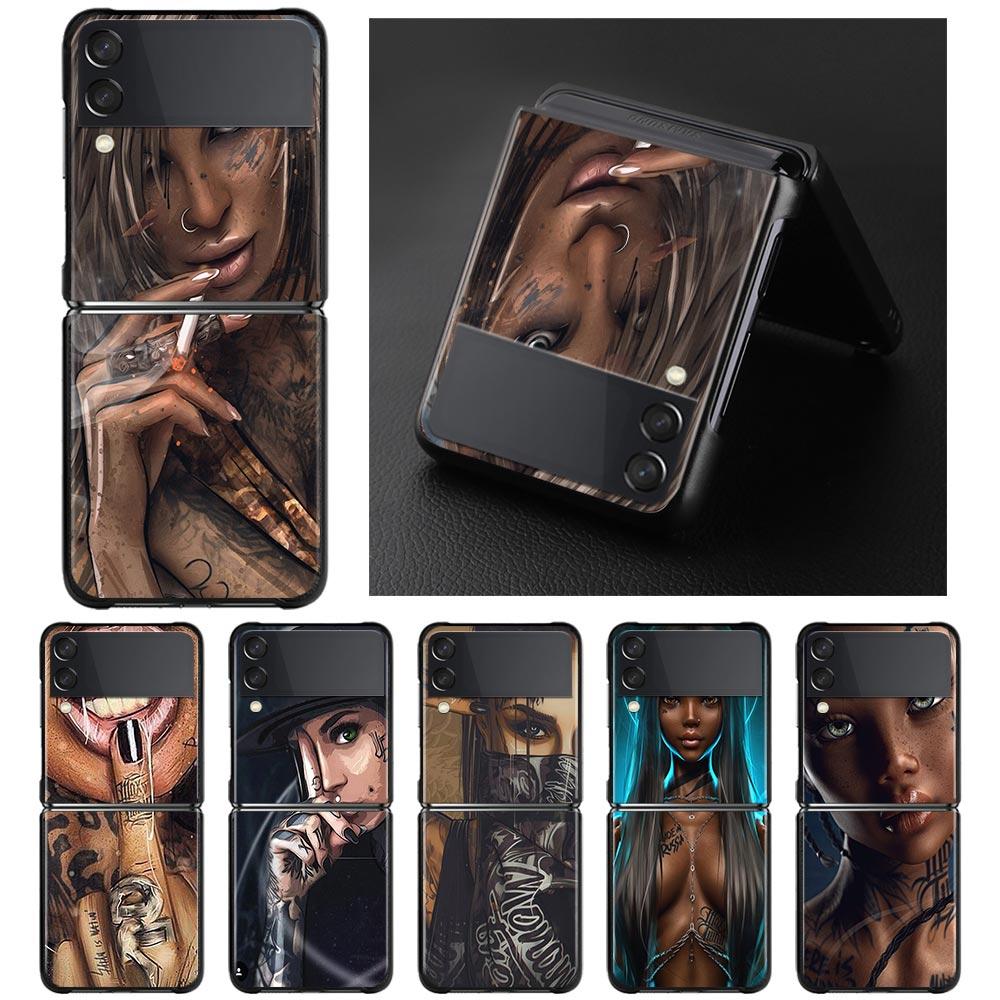

Чехол для смартфона Samsung Galaxy Z Flip3 5G, чехлы из жесткого пластика, чехлы для Samsung Z Flip 3 5G z flip, чехол-рукав с татуировкой для девушки