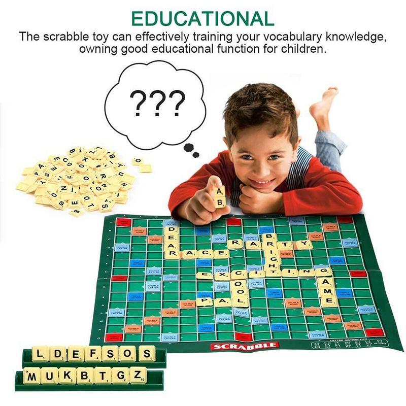 Unterhaltsames und fesselndes Scrabble-Brettspiel für Kinder und Erwachsene zur Erweiterung des Wortschatzes