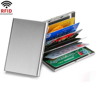 ID Cardholder Fashion Durable 6Card Slots Card Holder Stainless Steel Case Anti-demagnetization Box Portable Organizer Protector