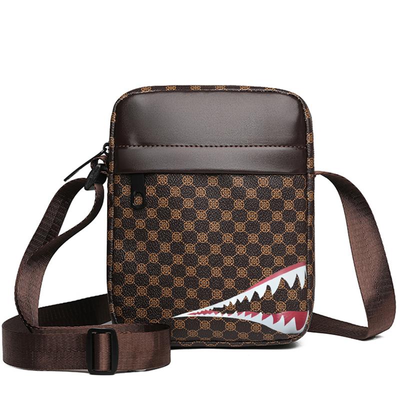 Sleek Multi- Crossbody Bag for Daily Commute Stylish Shark-detail Multi-pocket Lightweight Versatile Casual Bag