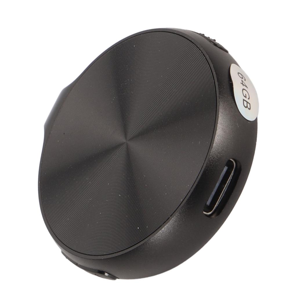 Mini Diktiergerät HD Rauschunterdrückung Sprachaktiviert 64GB MP3 Kleines Aufnahmegerät für Besprechung Schwarz