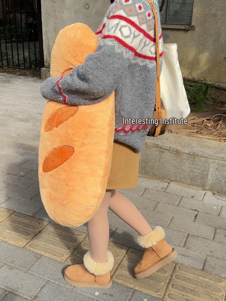 Poduszka Zagłówek Chleb Bagietka - Długa Poduszka do Spania, na Kanapę i Dekoracyjna