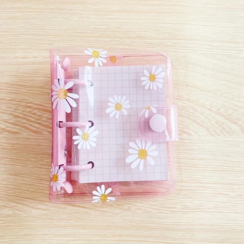 Mini 3 Hole Daisy Binder Note Planner Organizer Notebook Journal Diary Ring Binder Kawaii School Supplies