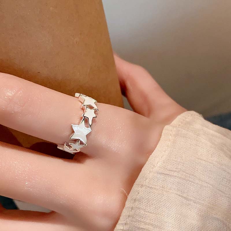 

2023 Новая мода красочные эмалированные розовые кольца со звездами для женщин и девочек крутые милые Y2K синие витые звезды открытое кольцо подарки для вечеринок ювелирные изделия