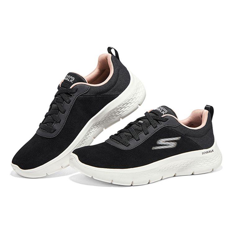 Skechers Go Walk Fabric Casual Comfortable Sports Low Top Lifestyle Shoes Women Sneaker Black White 896168-BKLP