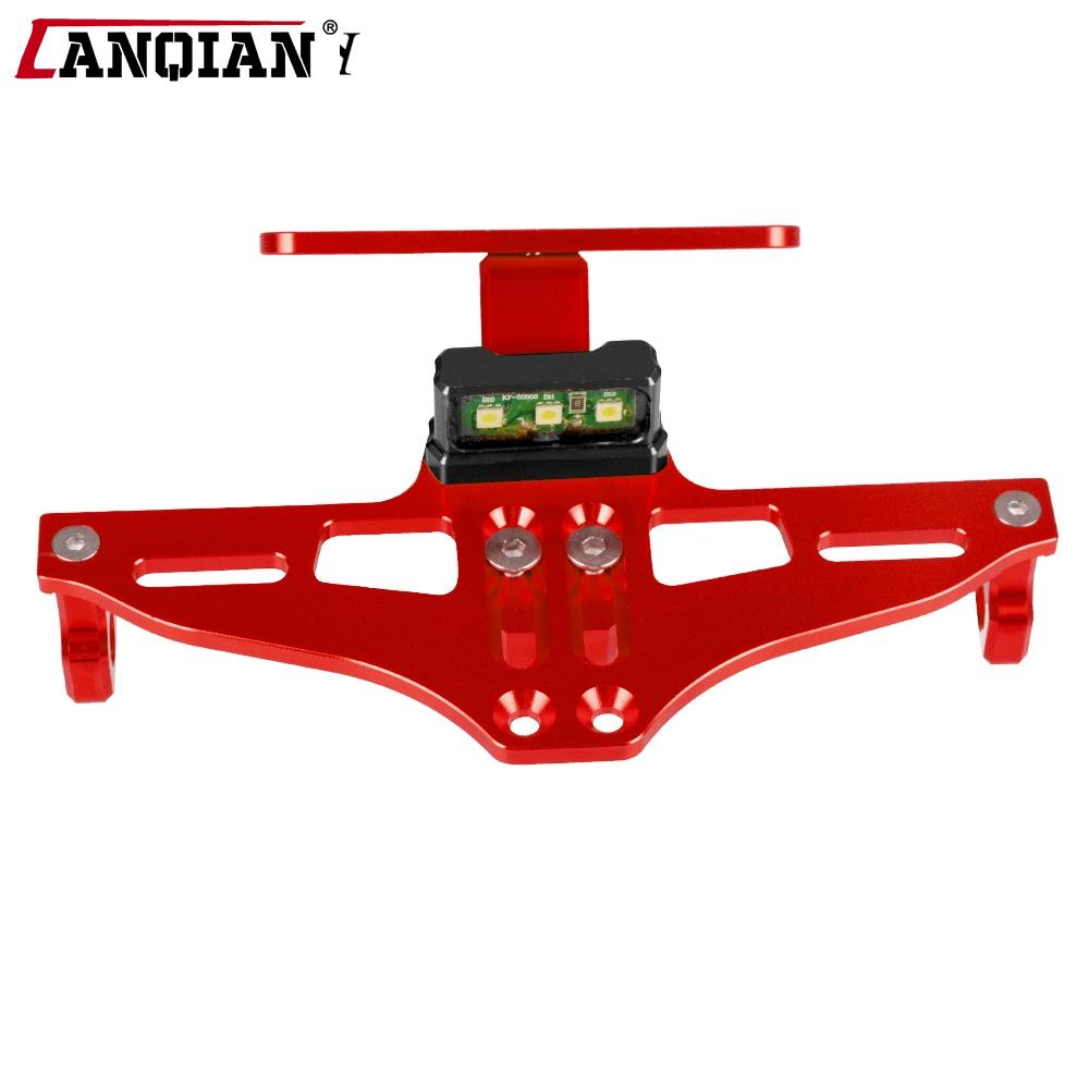 Universal Motorcycle License Plate Bracket With Light For Plate FOR KAWASAKI  Z650 Z1000SX Z900 Z900RS NINJA 650 VERSYS 650