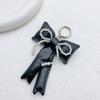 Bead Leather Pearl Bow Keyring Rhinestone Y2k Hanging Backpack Accessories  School