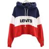 Long Sleeve Cropped Sweatshirts S Navy Women Used