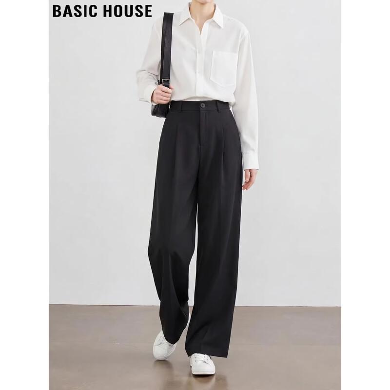 Basic House Women s High-Waist Casual Straight-Leg Suit Pants XL