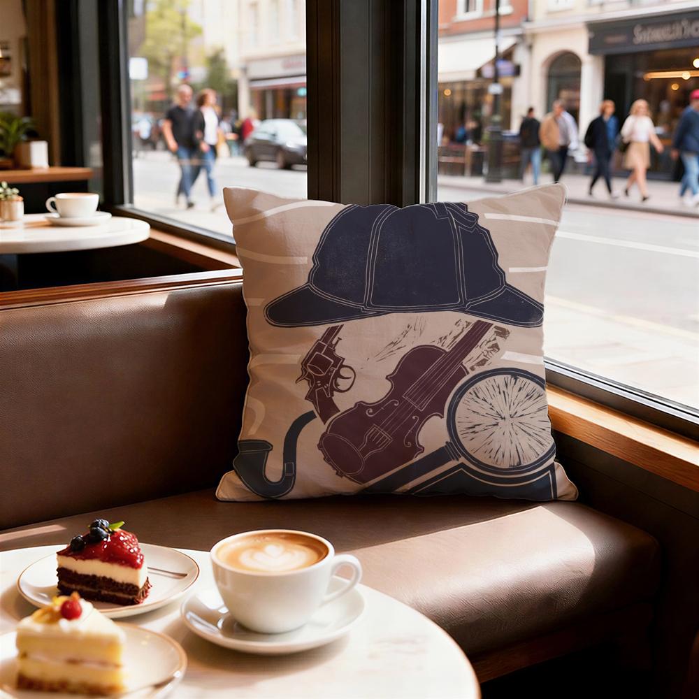 Literary Sherlock Holmes Cushion Cover Decorative Cushions Covers Cover Sofa x Pillow Piece x x Pillowcase