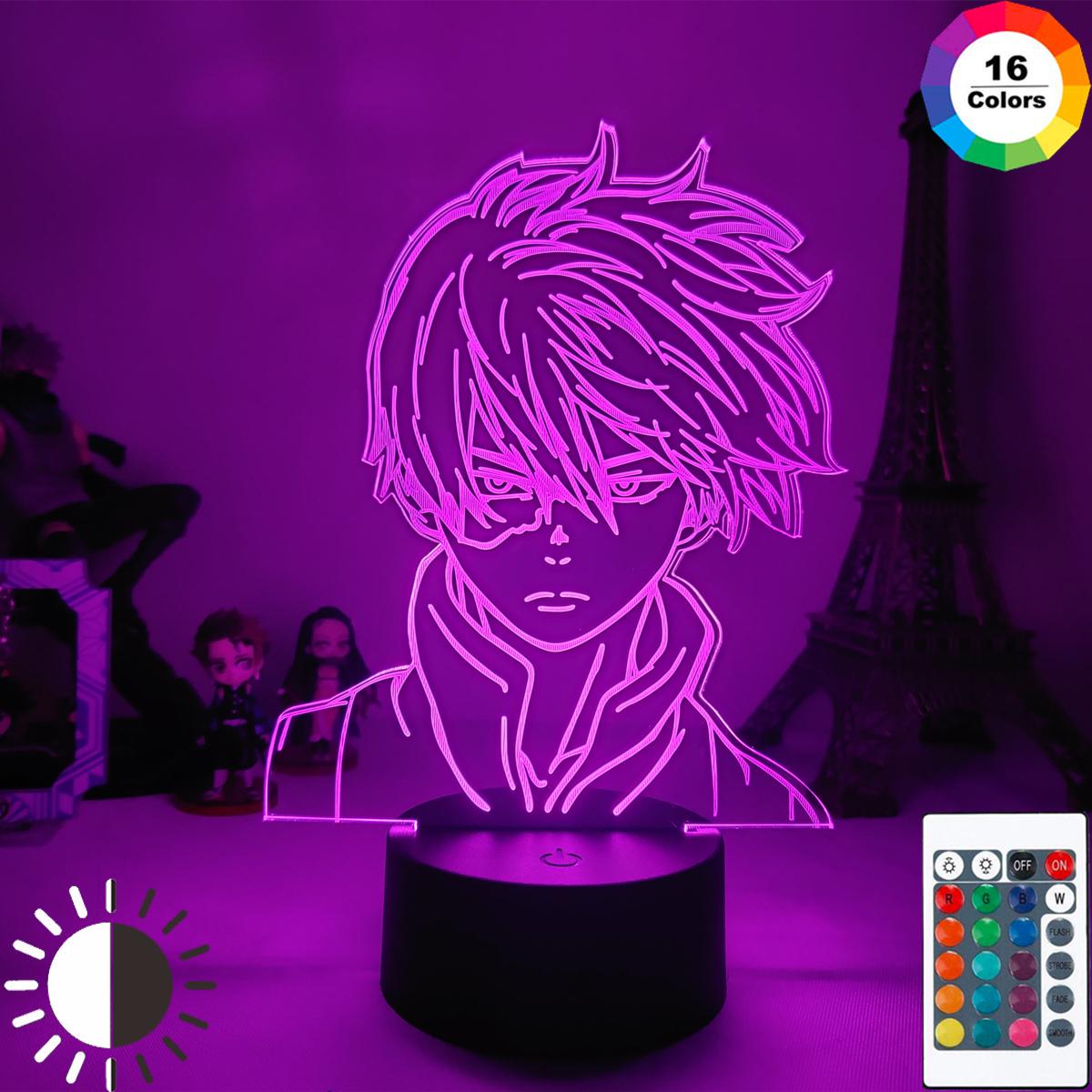 Lampada Notturna 3D LED Per Bambini Con Personaggio Dabi Di My Hero Academia (Boku No Hero), Colori Cangianti, Decorazione Camera Da Letto - 3