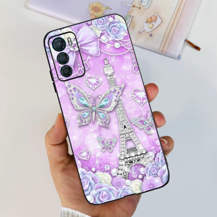 For Motorola Moto G42 Case XT2233-2 Soft Silicone Black Cover Stylish Flower Butterfly Phone Case For Moto G42 G 42 MotoG42 Etui