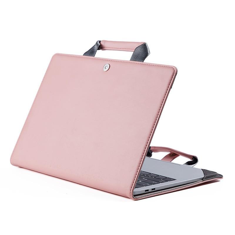 MacBook Pro Air 13 14 16 Inch Protective Sleeve Case PU Leather Laptop Bag Men Women Students Office Travel