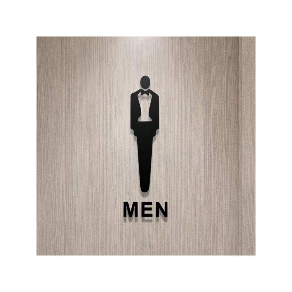 Acrylic 3D Arrow Toilet Sign Plate Wall Decor Elegant Bathroom Label for Home Washroom Door