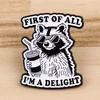 Funny Raccoon Quotes Enamel Pins Cartoon Animals Brooches Lapel Pin Badge On Backpack Clothing Accessories Fashion Jewelry Gifts