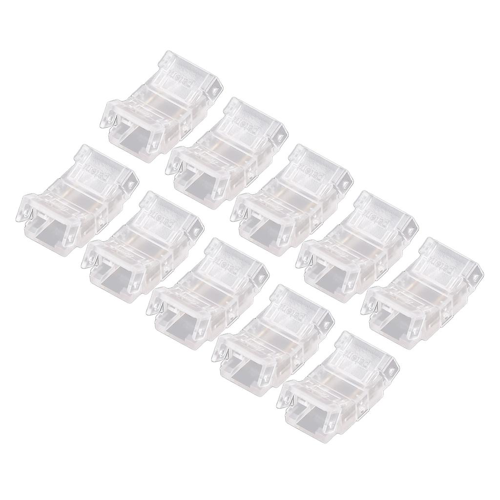 10 Pcs LED Light Strip Connectors 2Pin 8mm Strip to Strip Solderless COB LED Light Strip Connectors