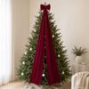 Solid Color Large Christmas Bowknot Hanging DIY Christmas Decorative Bow Creative Reusable Christmas Wreaths Bow