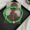 Pearl necklace twist silk scarf high-end neck protection scarf with shirt magnetic silk scarf simple scarf collarbone chain