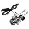 Vintage Microphone Guitar Robot Table Lamp USB Aluminum Metal Retro Microphone Robot Night Light