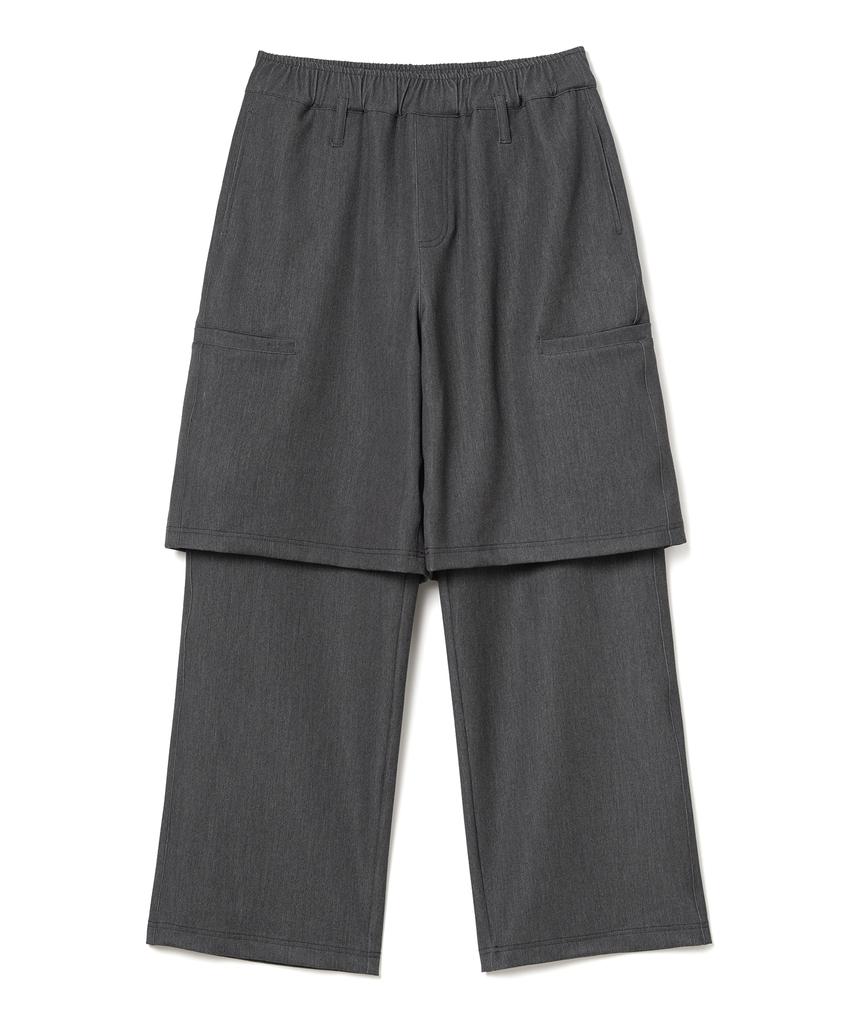 MILLO WOMEN Layered Wide Trousers [Charcoal Gray]