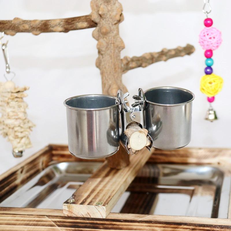 Massivholz Papageien Trainingsständer: Interaktiver Stachelbeeren-Vogelspielplatz