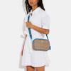 Coach Jamie 24 Silver Letter Logo Classic Monogram Zip Closure Canvas And Leather Crossbody Bag Women crossbody bag Brown Blue CJ582-SVVS2