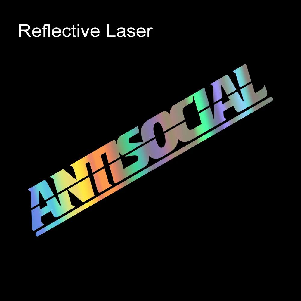 Car Sticker Antisocial Letter Windshield Creative Reflective Vinyl Decals Window Moto Styling Decor Motorcycle Auto Accessories