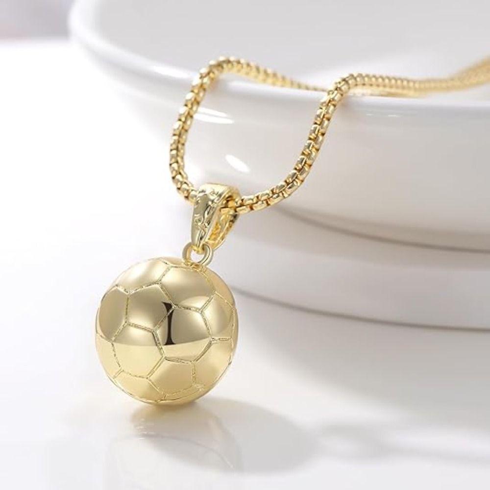 Metal Chain Football Pendant Jewelry Soccer Men's Necklace  Valentine's Day Gift