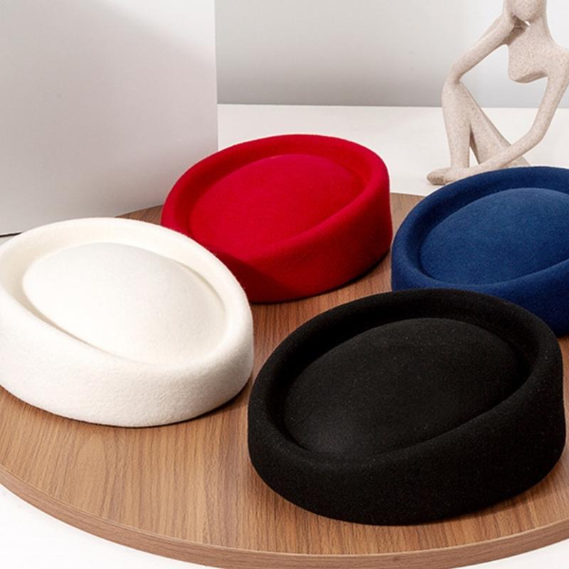 Professioneller Woll-Flugbegleiterhut Traditionelle Flugbegleiterkappe für Damen Uniformpassendes Accessoire Kopfbedeckung