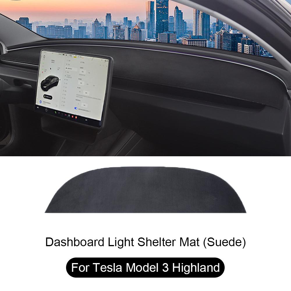 For Tesla Model 3 Highland Dashboard Cover Pad Sunshade Protector Dash Light-Proof Pad Rear Window Visor Mat Anti-UV Dash Mat Dashboard