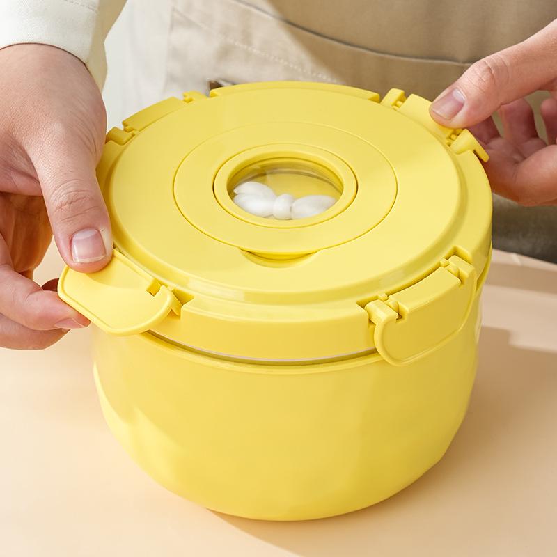 304 Stainless Steel Instant Noodle Bowl Set with Lid - Perfect for Dorms
