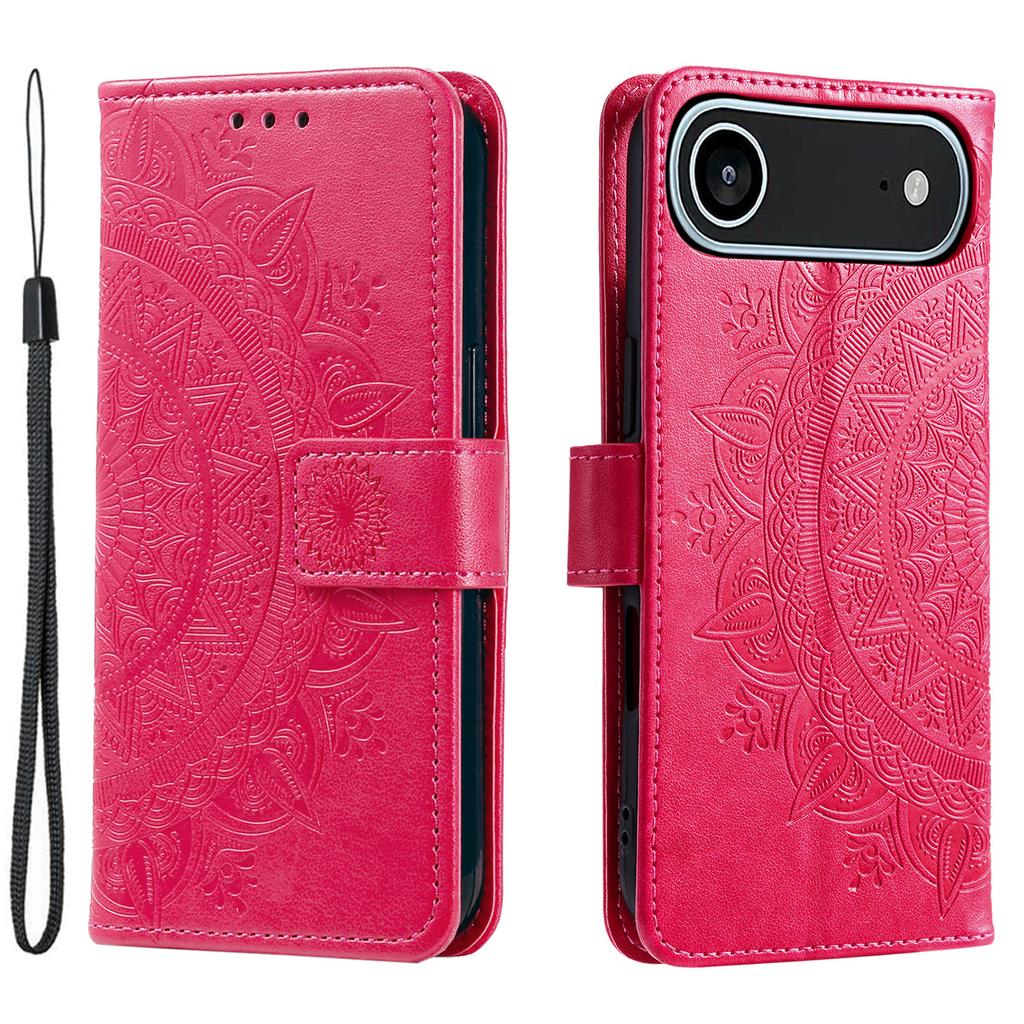 Für iPhone 17 Air Ständerhülle Geprägtes Totem PU Leder Brieftasche Handyhülle mit Handschlaufe