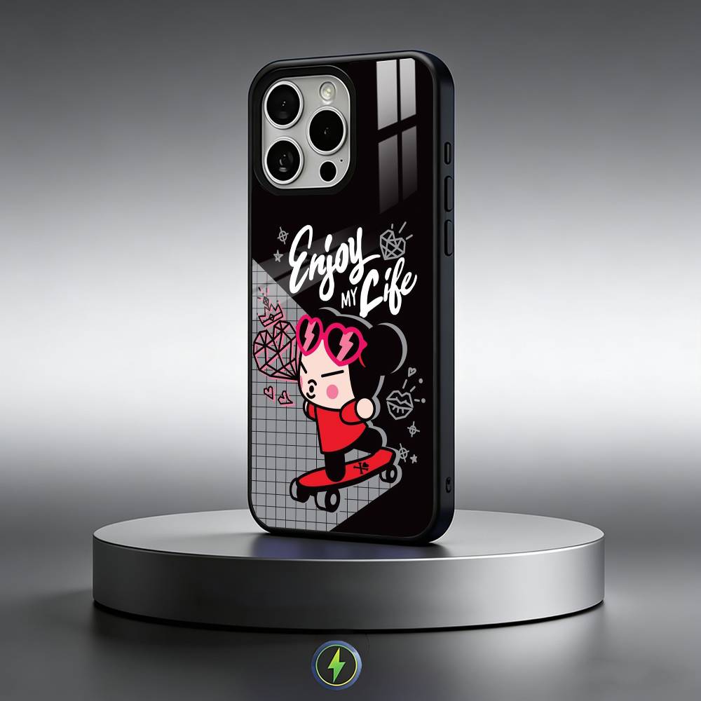 Cute Cartoon Pucca Garu Phone Case For iPhone17,16,15,14,13,12,11 Plus,Pro Max Magnetic For Magsafe Wireless Charging