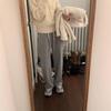 Women's Autumn Velvet Casual Sweatpants - Straight Fit Trousers for Fall and Winter