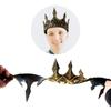 Medieval Vintage King Crowns With Crescents Designs Cosplay Accessory Headwear Crownpiece For Men and Kids School Event