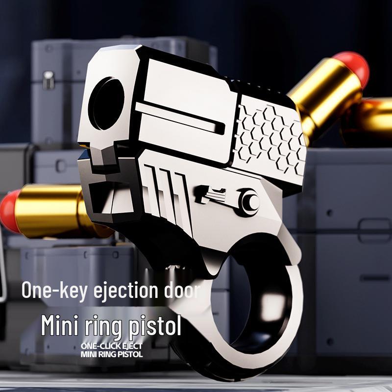Cross-Border Golden Finger Toy Gun Mini Ring Launcher Ejecting Shell Pistol With Soft Bullets