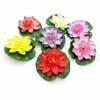 10PCS Lotus Colorful Artificial Flowers Floating Fake Lotus Plant Lifelike Water Lily Micro Landscape For Pond Garden Decor