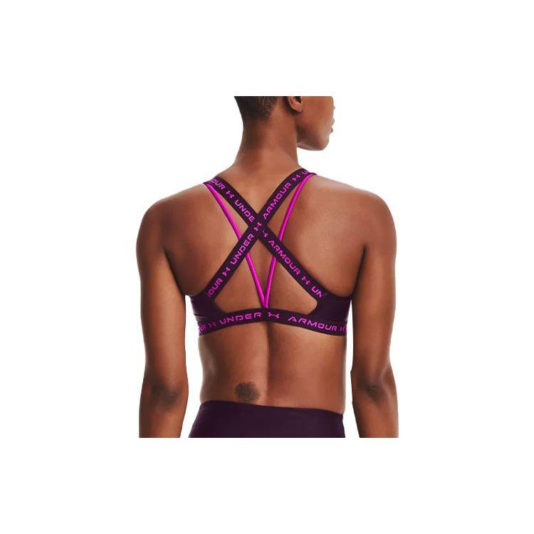 Under Armour Crossback Shine Solid Low-Impact Sports Bra Women underwear Purple 1363239-501