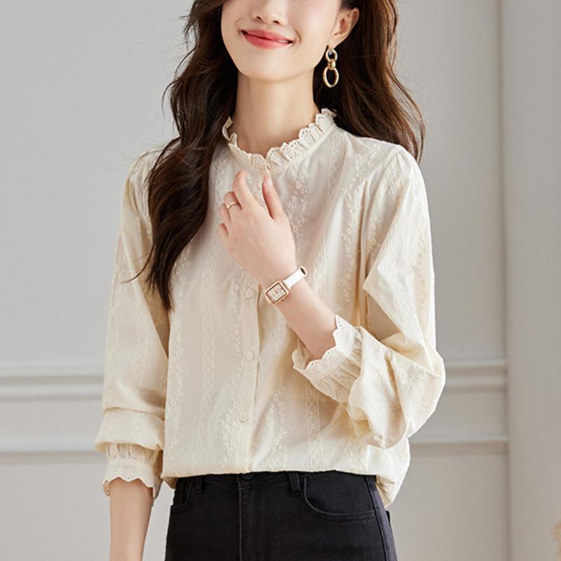 

Блистательная рубашка из чистого хлопка и нишевая рубашка, новая весенняя женская рубашка высокого класса XXL